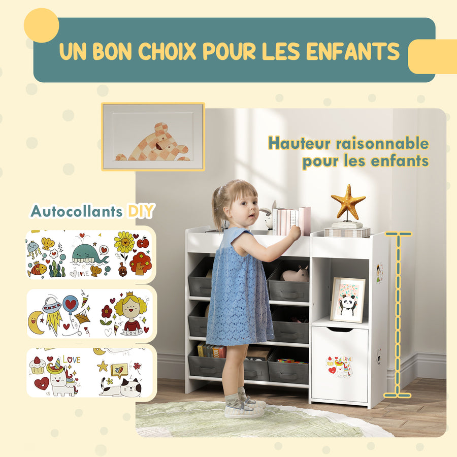 Meuble de rangement AIYAPLAY pour jouets 'S avec 9 tiroirs en tissu et — Monptitlou