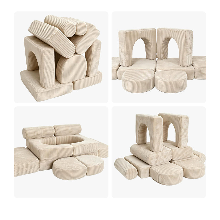 Set canapé de jeu 10 pièces « Cord » beige — Monptitlou
