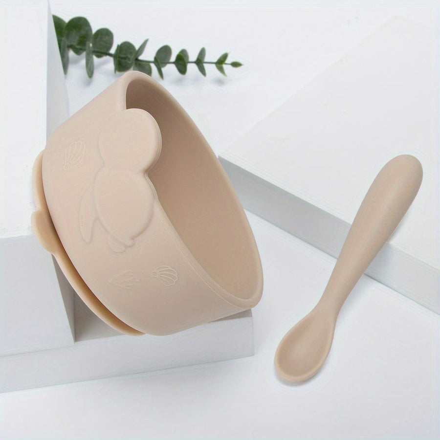 Bols en silicone alimentaire pour bébé avec cuillère 120 mm — Monptitlou