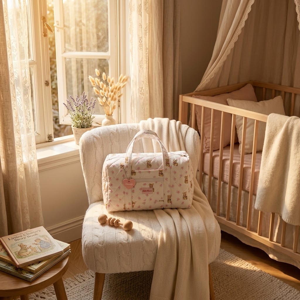 Grand sac fourre-tout matelassé pour maman de grande capacité avec — Monptitlou Image