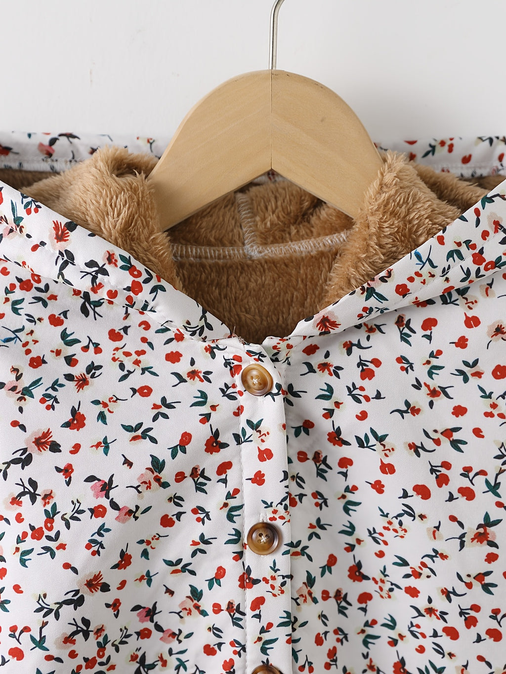 Veste à capuche pour fille début d'automne à imprimé floral — Monptitlou