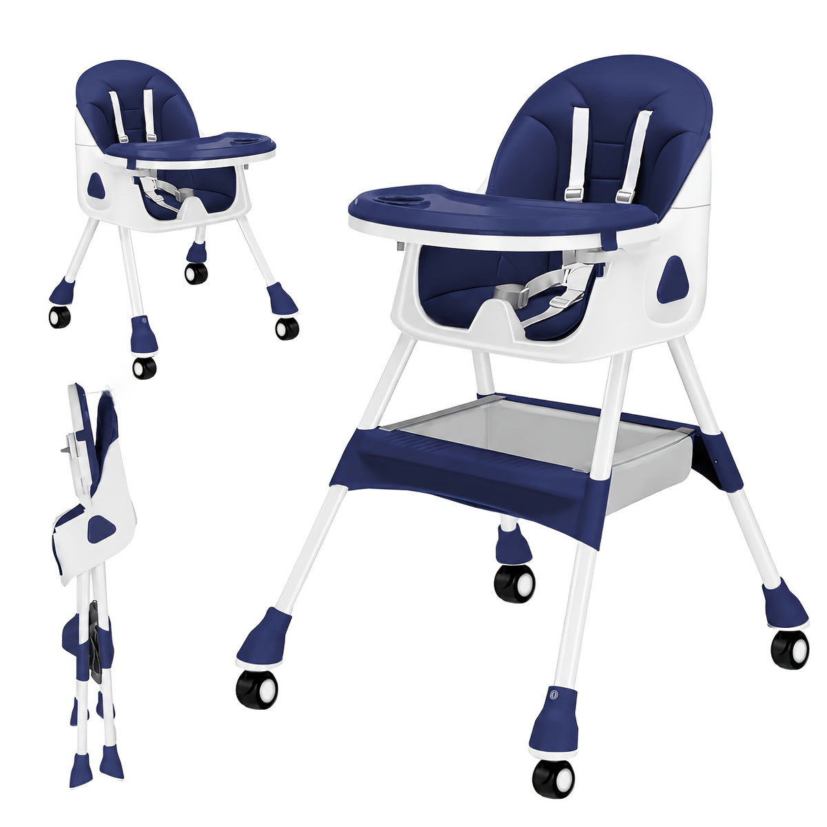 [Chaise 3-en-1 pliable] Chaise Haute Bébé 3-en-1, Pliable et Portable — Monptitlou Image
