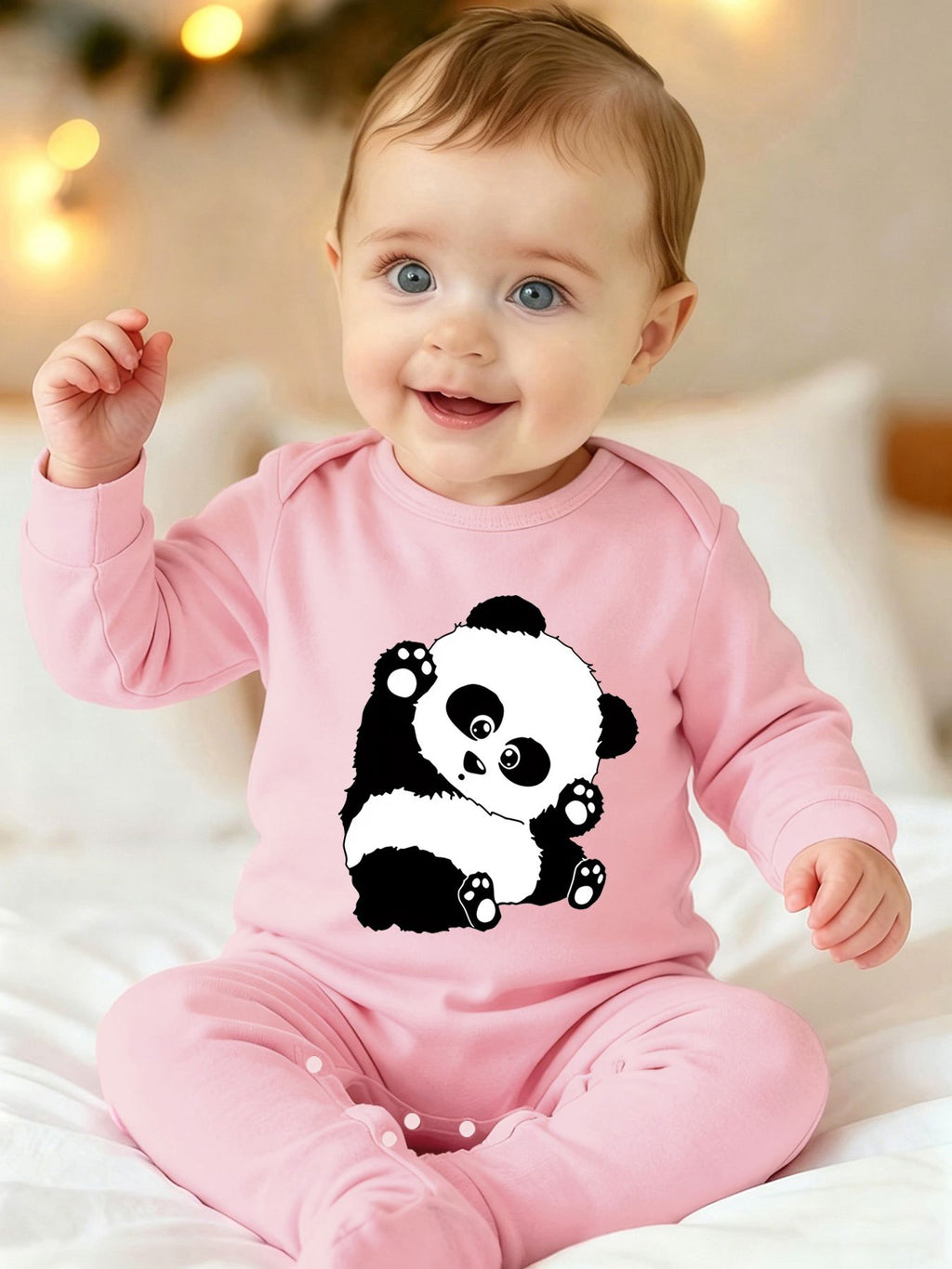 Barboteuse à pieds pour nouveau-né avec imprimé dessin animé "Panda — Monptitlou