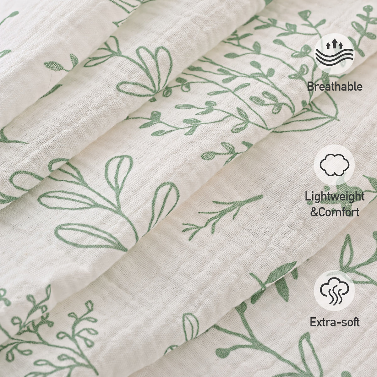 Lot de 5 langes bébé en mousseline, 7 motifs — Monptitlou Image