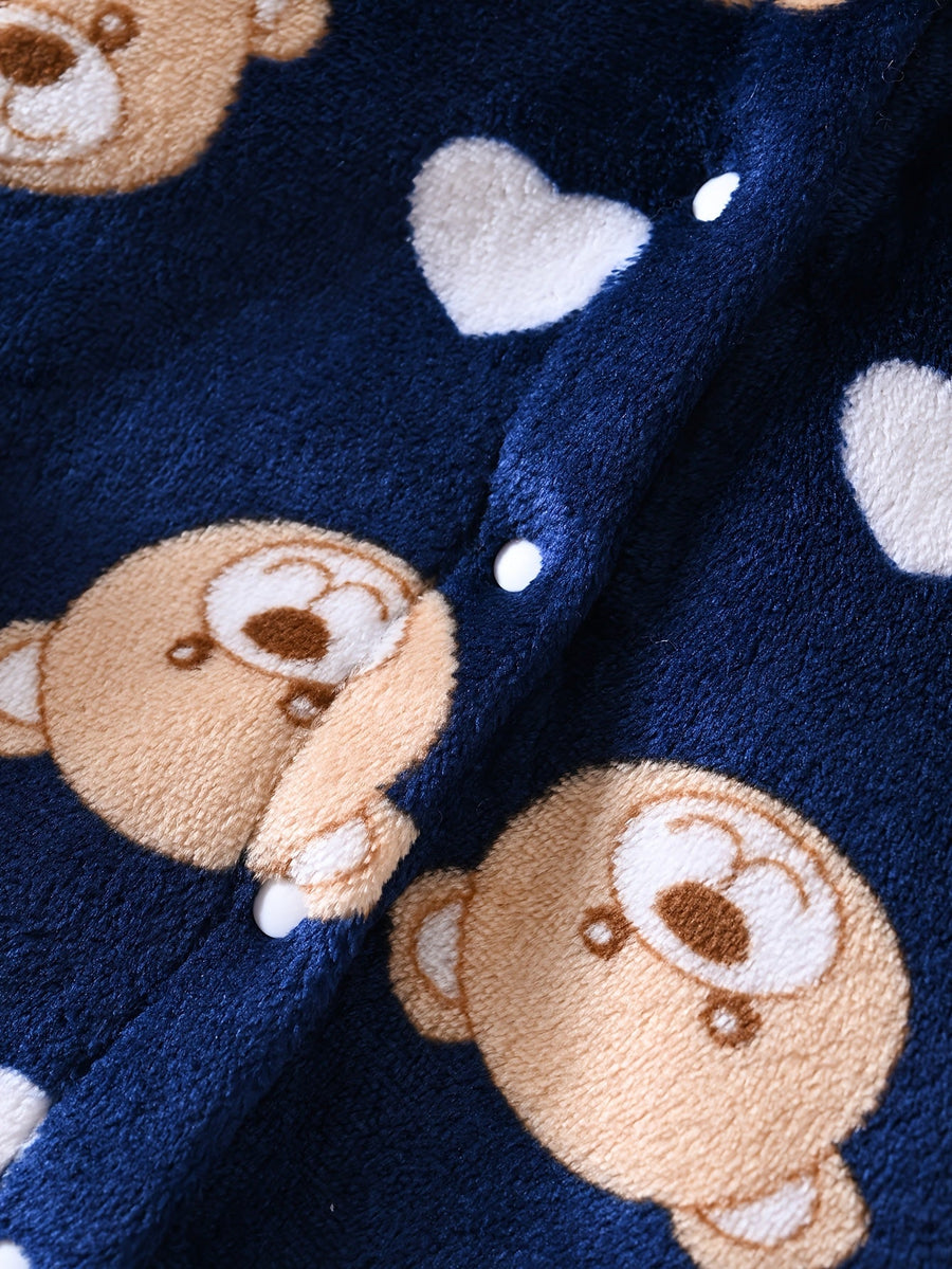 Barboteuse à Capuche en Polaire Douce pour Bébé — Monptitlou