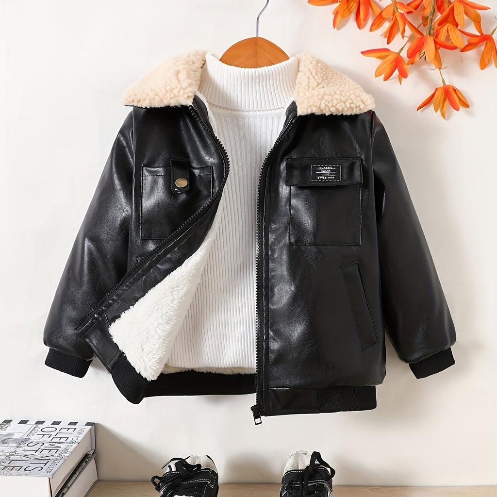 Veste doublée polaire pour garçons automne hiver épaisse tendance 2025 — Monptitlou
