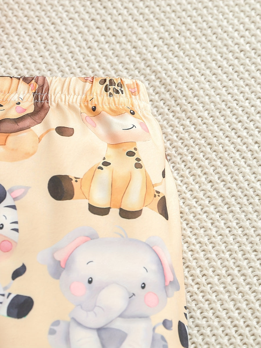 Ensembles de 6 pièces pour filles à imprimé animalier et dessin animé — Monptitlou