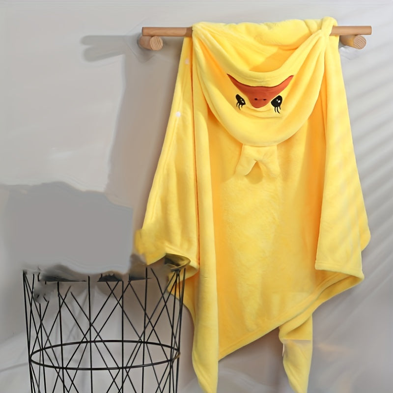 Une serviette de bain canard jaune en polaire corail pour bébés et — Monptitlou