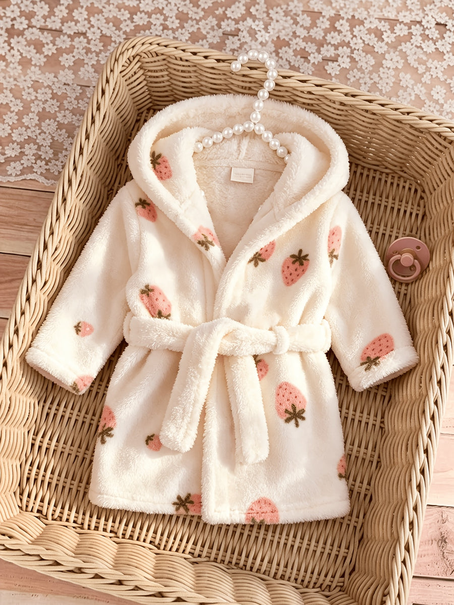 Peignoir à capuche pour enfants, Chemise de nuit d'hiver douillette — Monptitlou
