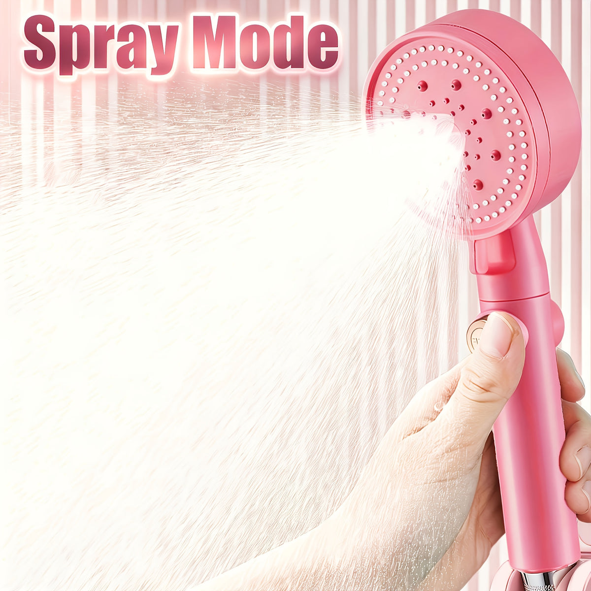 Ensemble de pommeau de douche rose tendance et u tissé de 1,5 m — Monptitlou Image