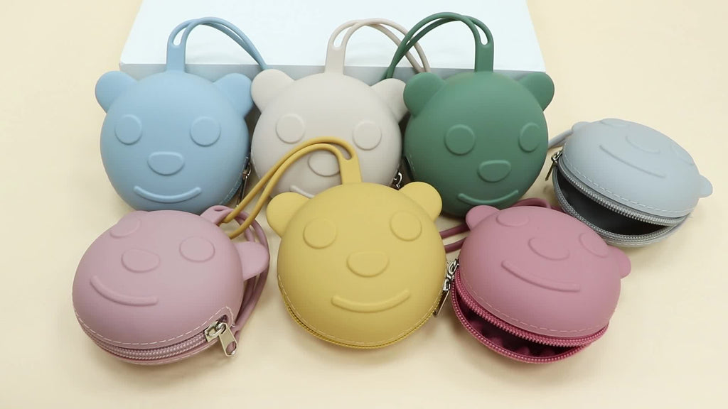 Boîte de rangement pour tétine bébé, sac de voyage portable ours — Monptitlou