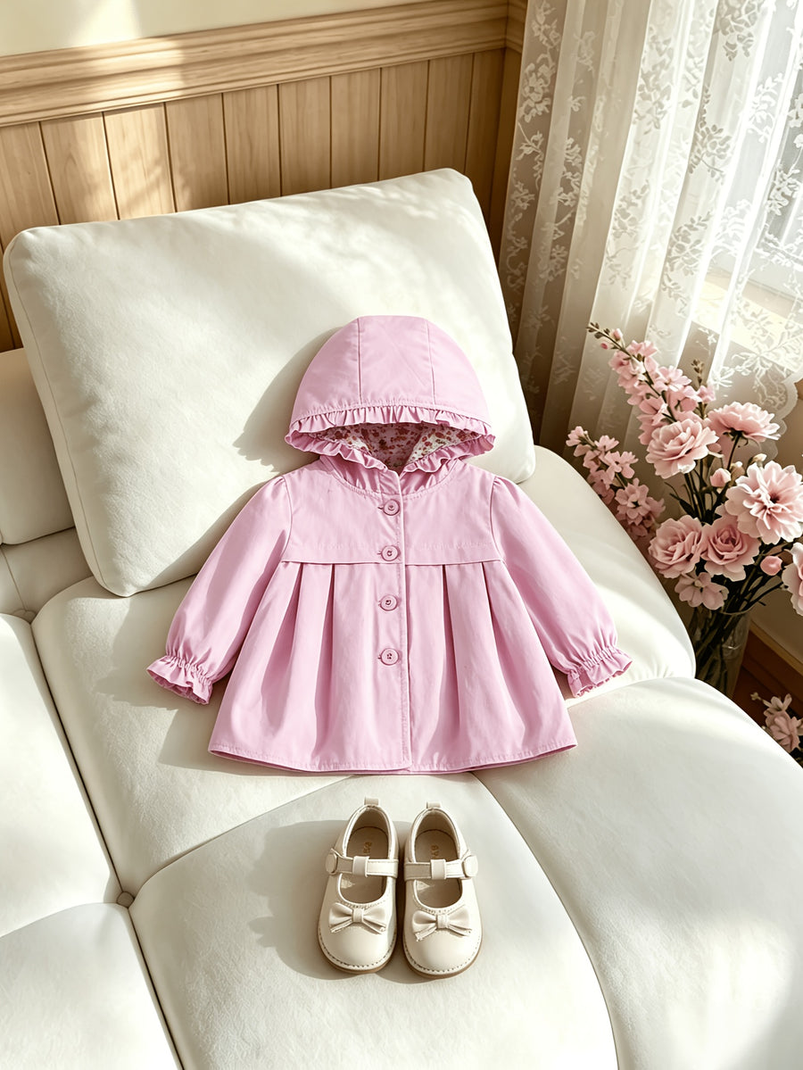 [Veste bébé fille coupe-vent] Veste à capuche automne nouveau style — Monptitlou