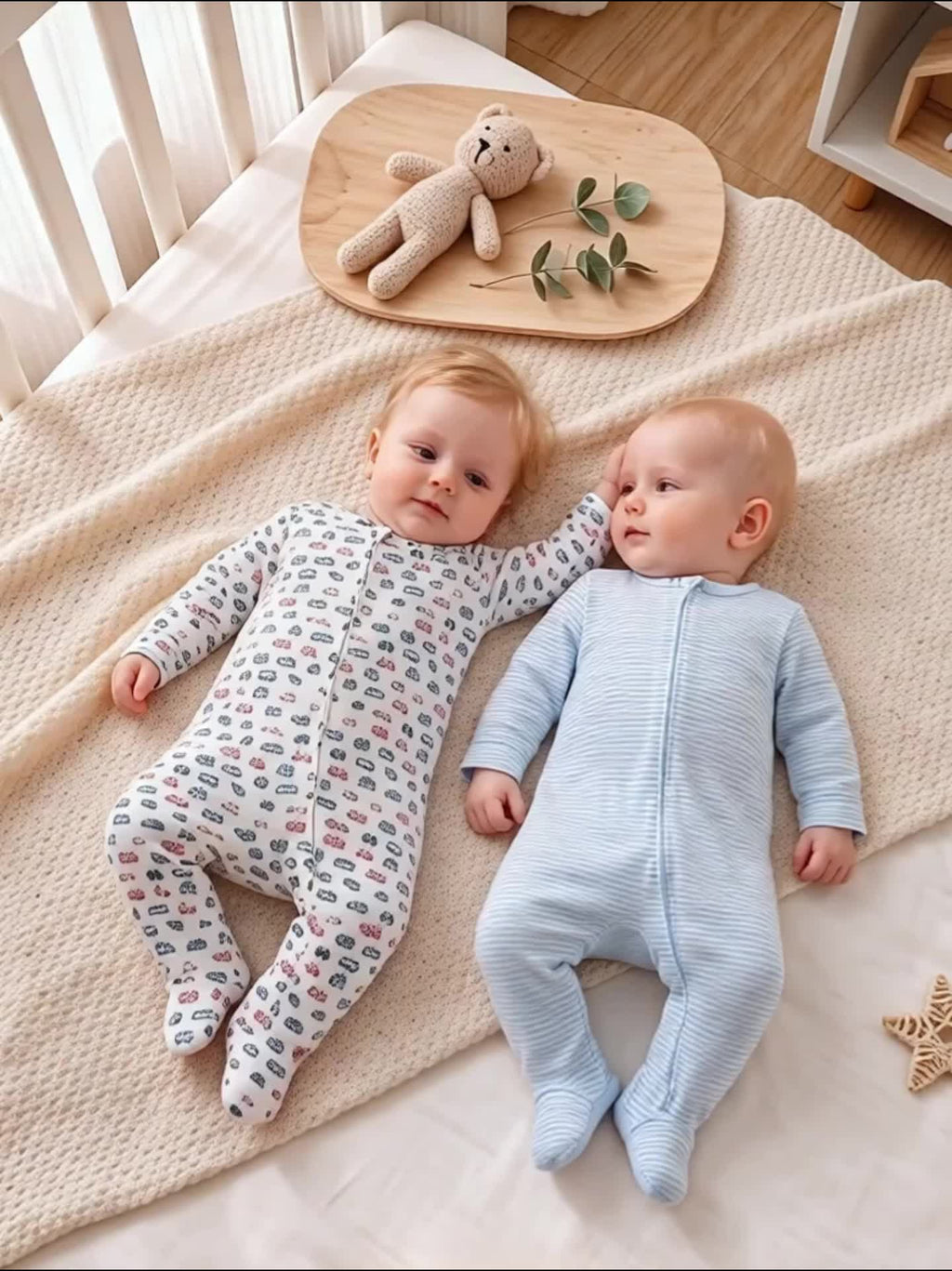 Mini Combinaison de Nuit à Pieds avec Imprimé Œufs — Monptitlou