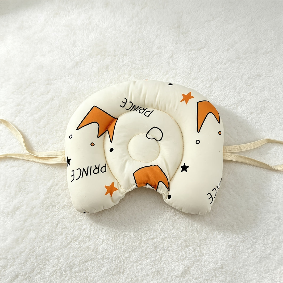 Oreiller de soutien de tête pour bébé doux en forme de U avec attaches — Monptitlou Image