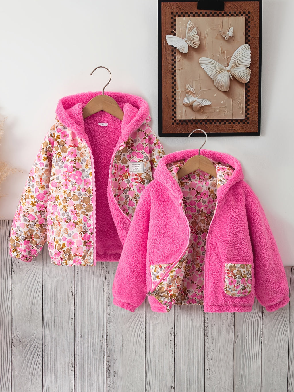 Veste cardigan zippée à capuche à manches longues réversible — Monptitlou