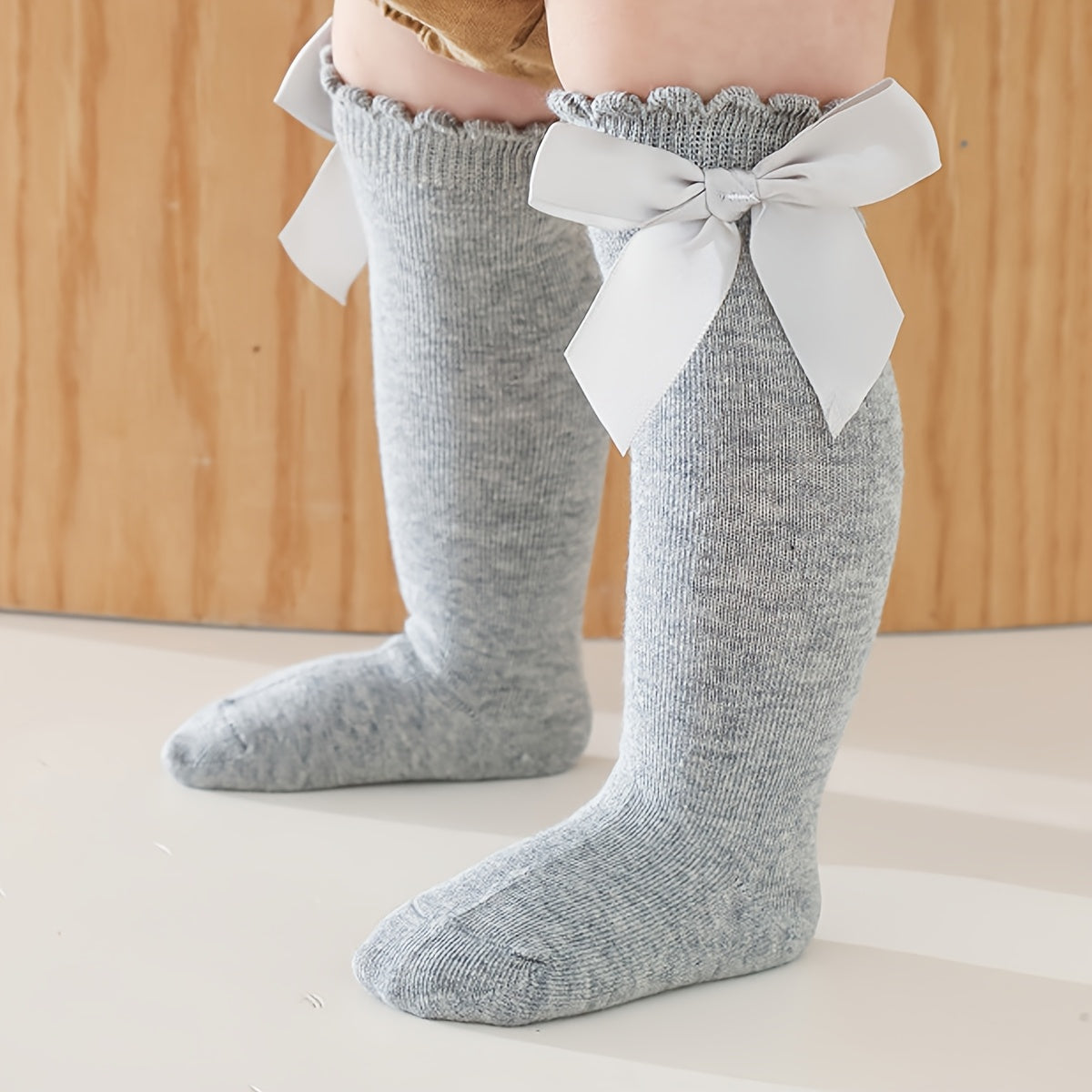 8 paires de chaussettes hautes adorables avec nœud pour genou pour bébé — Monptitlou Image