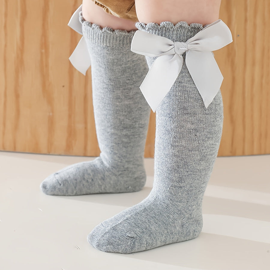 8 paires de chaussettes hautes adorables avec nœud pour genou pour bébé — Monptitlou