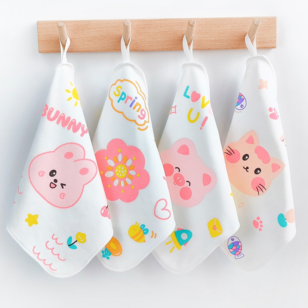 Serviette bébé carrée double épaisseur, serviette à salive — Monptitlou