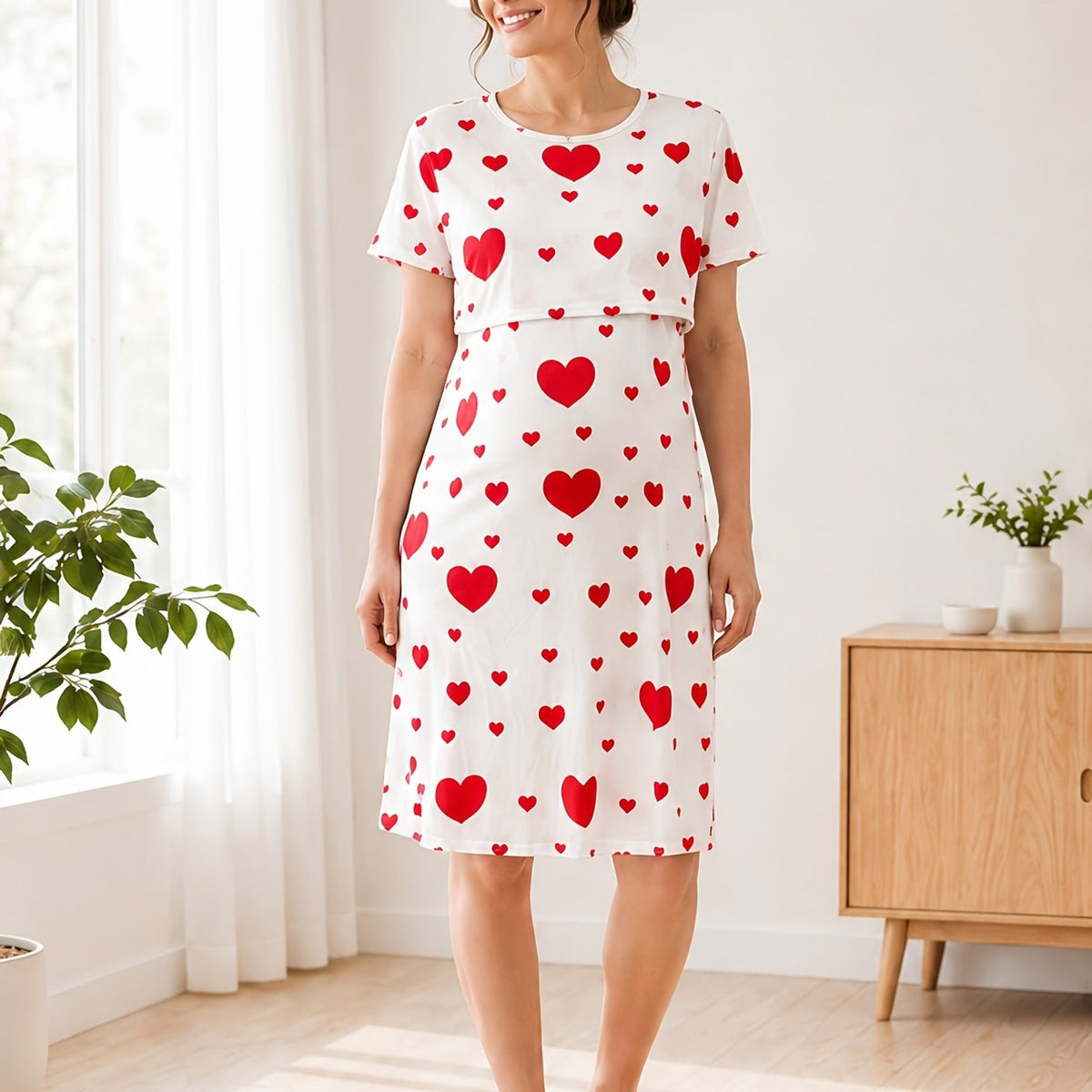 Chemise de nuit de maternité et d'allaitement pour femme — Monptitlou Image