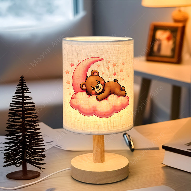 Veilleuse LED en tissu, Lampe de table, Lampe de bureau, Lampe LED — Monptitlou