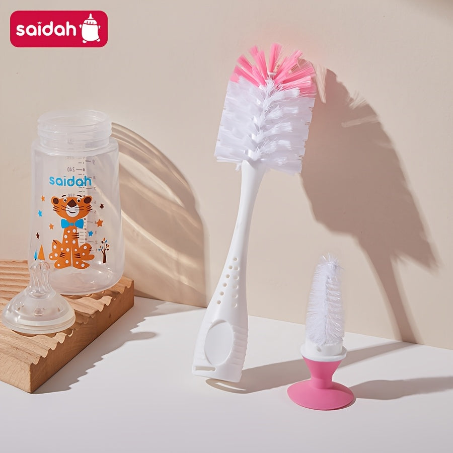Ensemble de brosses à biberon 2-EN-1 en nylon avec brosse à tétine — Monptitlou Image