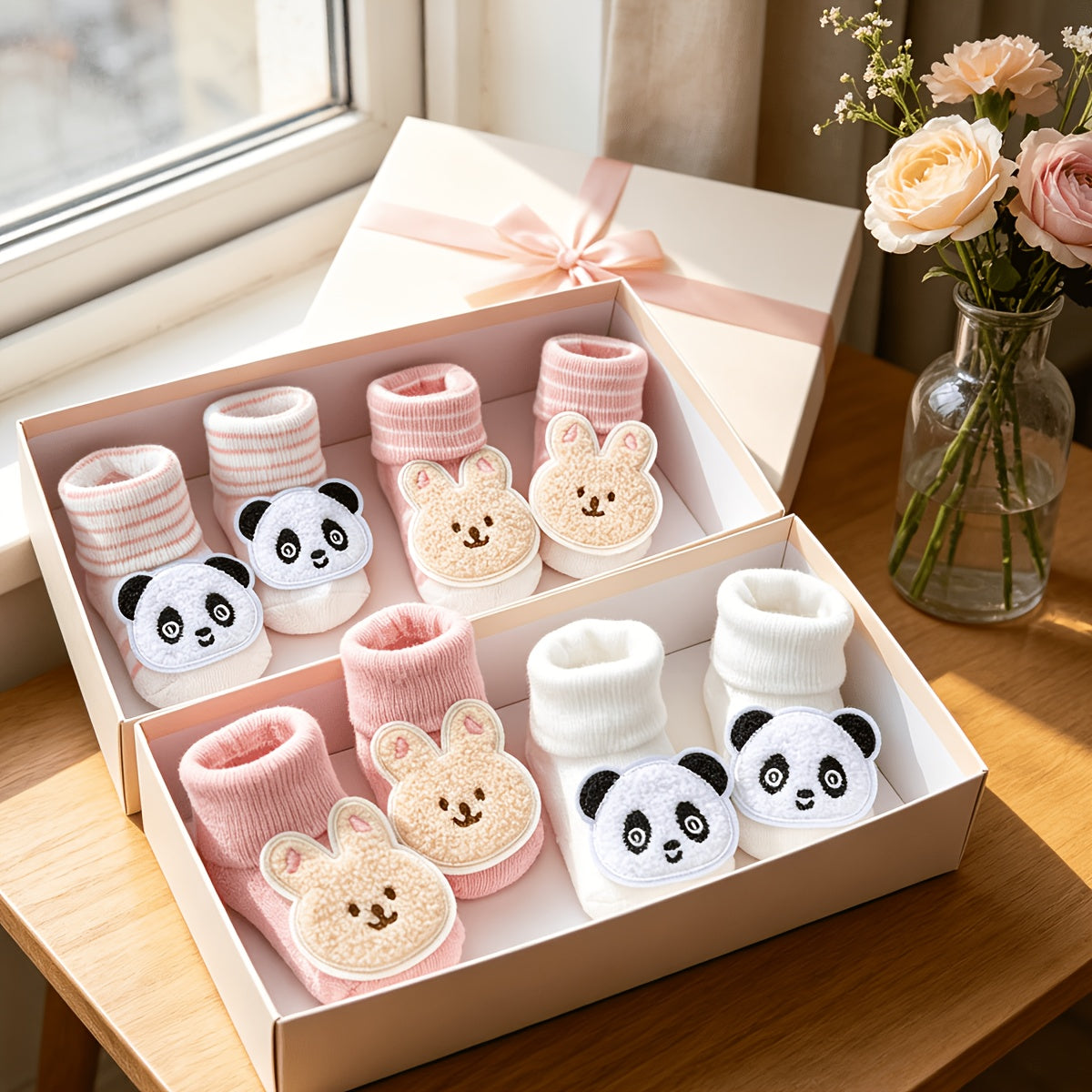 4 paires de chaussettes pour filles, adorables et mignonnes — Monptitlou Image