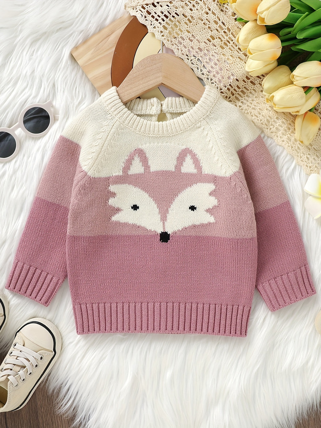 Pull en maille DovFanny & Renard de dessin animé — Monptitlou