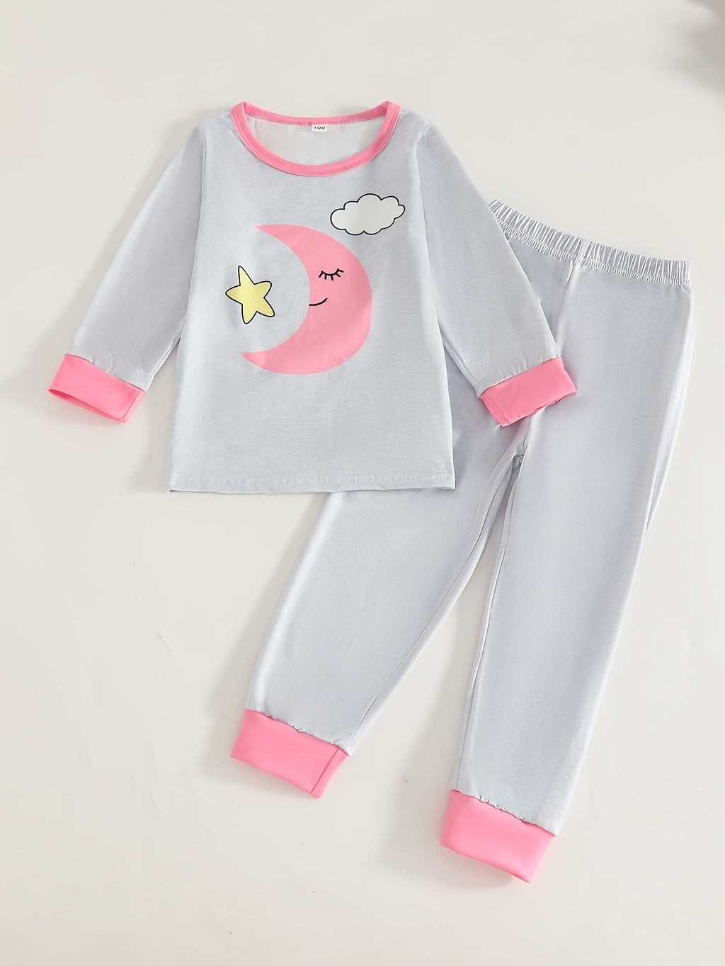 Pyjama pour filles avec imprimé nuage, étoile et lune — Monptitlou
