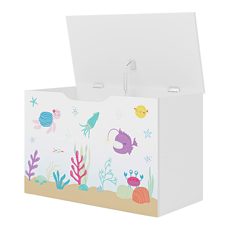 Boîte à Jouets Oleiros avec Couvercle Rabattable, 40 x 60 x 30 cm