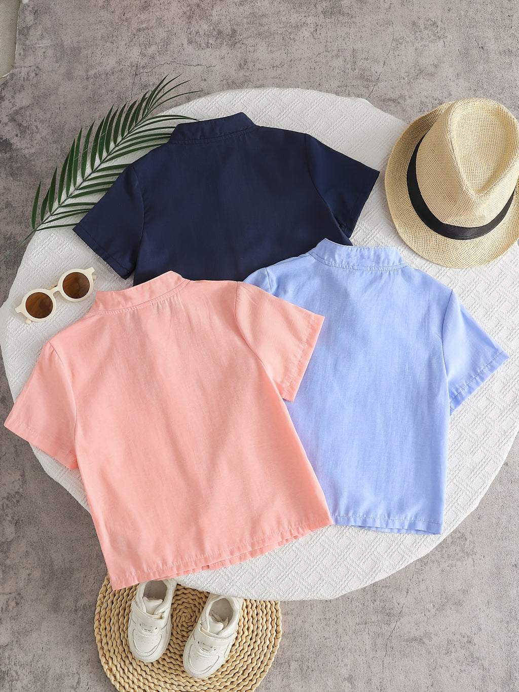 [Chemises bébé printemps/été] Ensemble 3 pièces Chemises courtes — Monptitlou