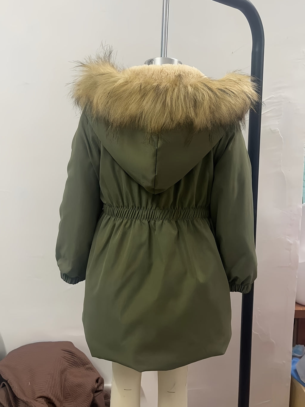 Manteau long à capuche doublé pour filles, automne hiver, décontracté