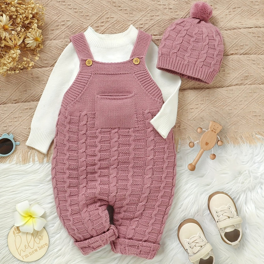 En tricot style vintage pour filles, comprenant un bonnet — Monptitlou