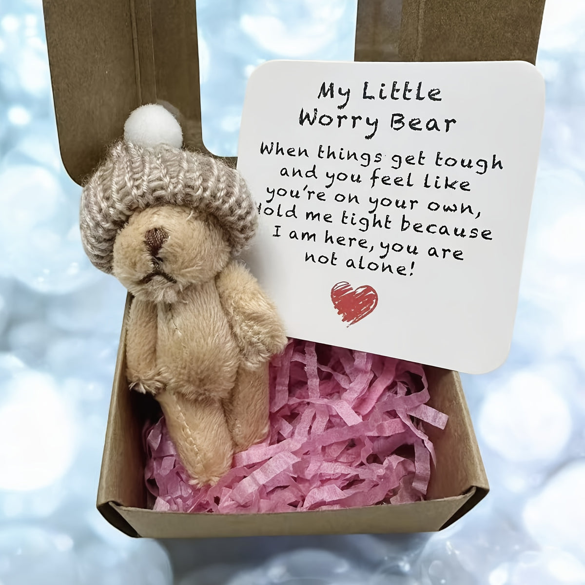 Mini-peluche porte-bonheur avec carte de vœux — Monptitlou Image
