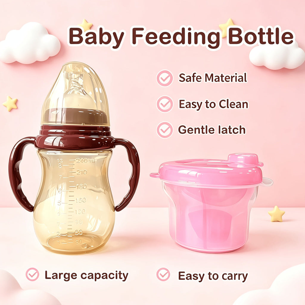 Biberon pour bébé en PP de 240 ml et Boîte à lait en poudre rotative à — Monptitlou