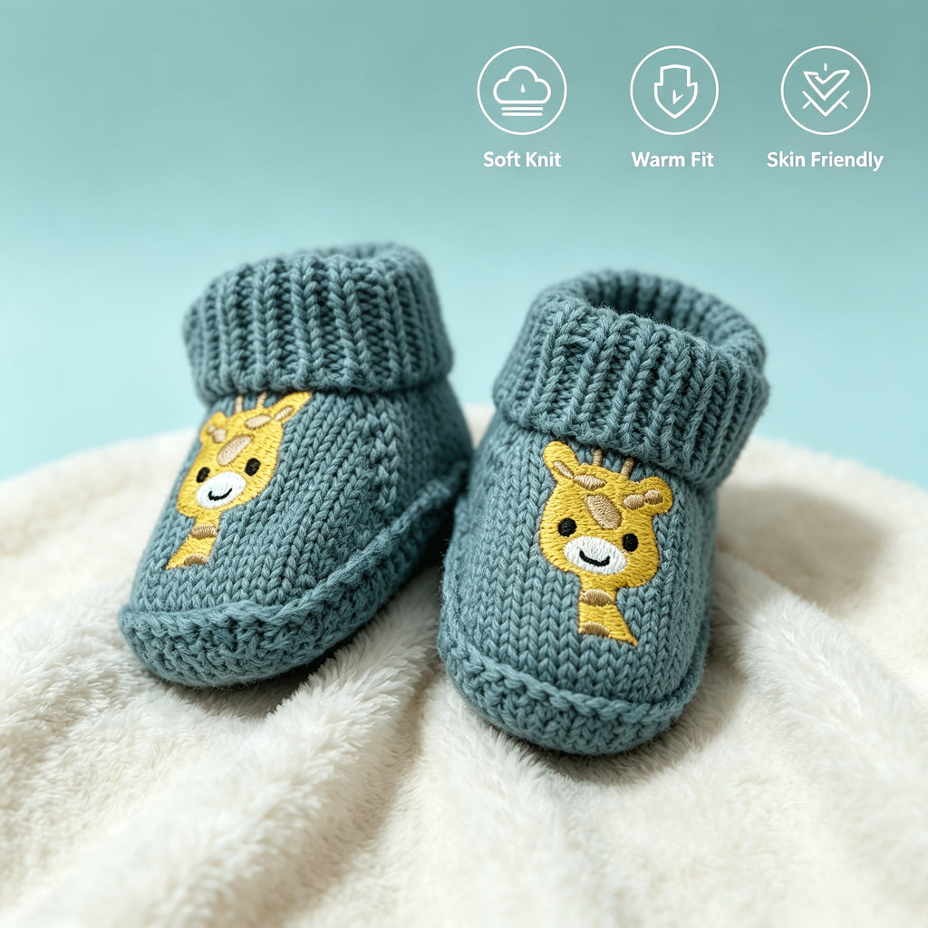 1 Paire de Chaussures Bébé Girafe Tricotées à la Main — Monptitlou