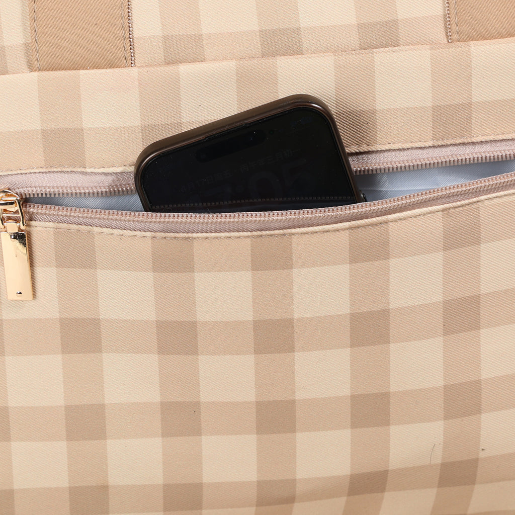 Sac parental de luxe léger à carreaux de style britannique — Monptitlou