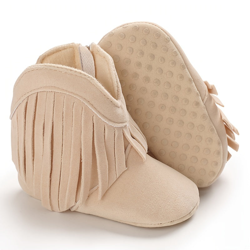 Baskets unisexes confortables pour enfants, à la mode, de couleur unie, avec pompons et fermeture éclair