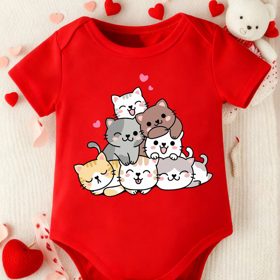 Combinaison à Manches Courtes Mignonne pour Nouveau-né Fille "Amis — Monptitlou