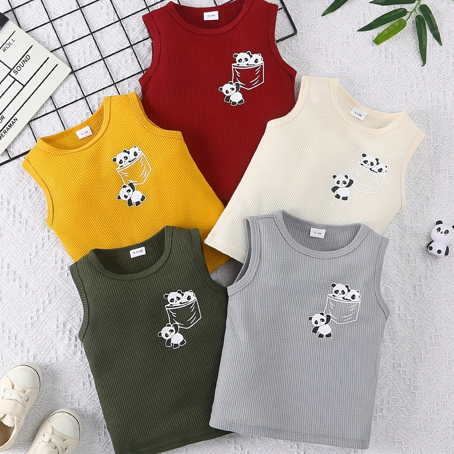 Débardeurs pour garçons avec motif panda mignon — Monptitlou