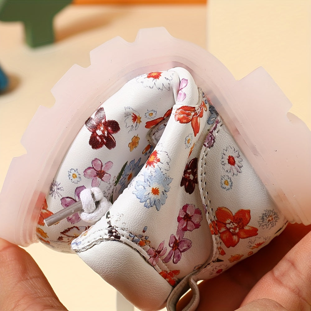 Bottes tendance à imprimé floral pour bébés filles, bottes antidérapantes résistantes à l'usure pour toutes les saisons