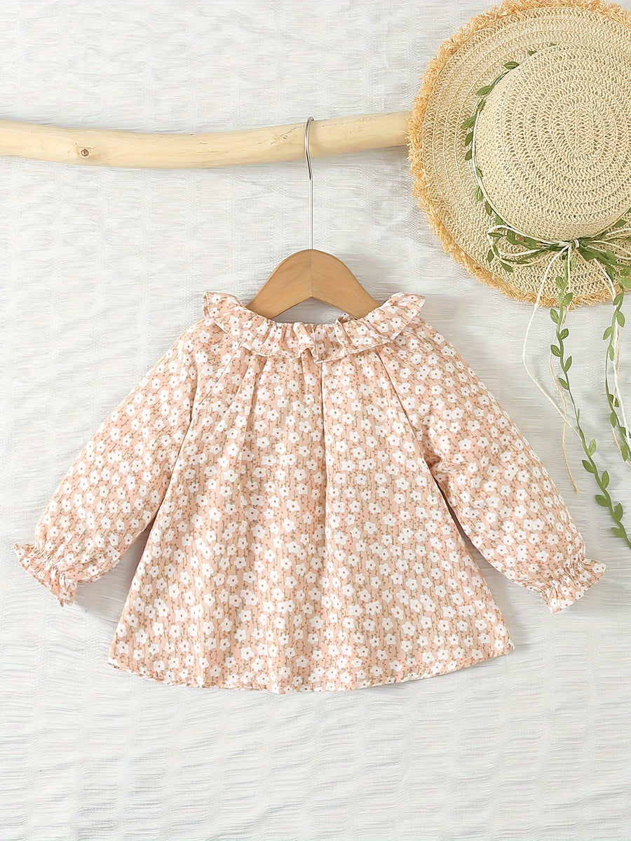 Haut manches longues imprimé fleurs mignon pour bébé fille — Monptitlou