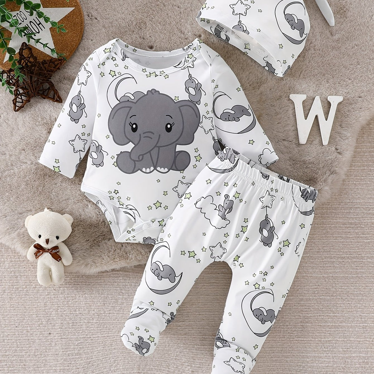 Ensemble pyjama et pantalon à motif éléphant — Monptitlou Image