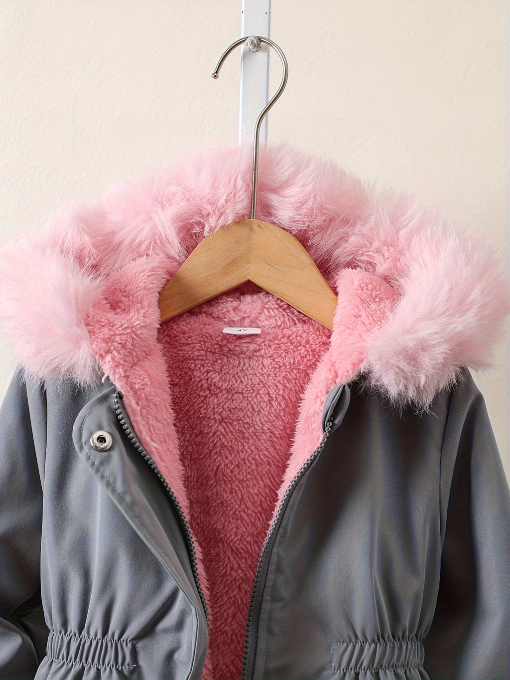 Manteau long à capuche doublé pour filles, automne hiver, décontracté