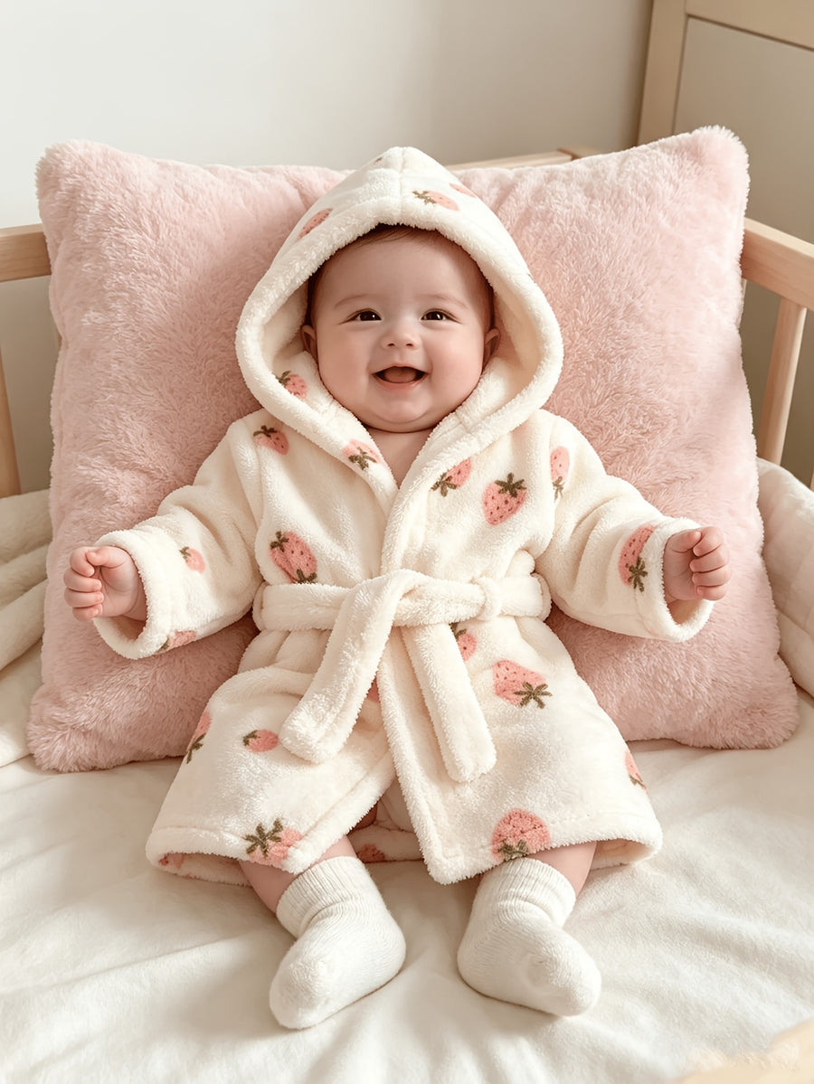 Peignoir à capuche pour enfants, Chemise de nuit d'hiver douillette — Monptitlou