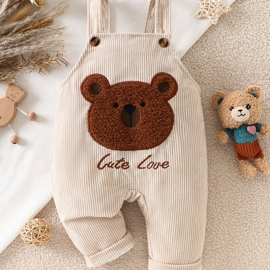 Combinaison Droite à Tête d'Ours Brun Mignon en Couleur Abricot Doux — Monptitlou