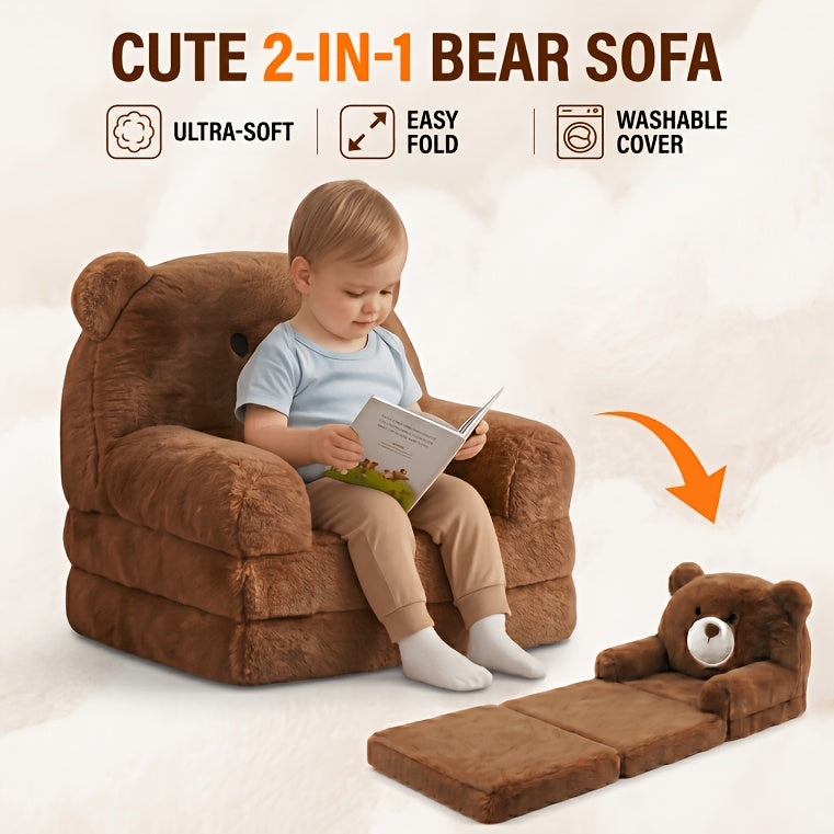 Canapé enfant 2 en 1 ourson pliable retournable — Monptitlou Image