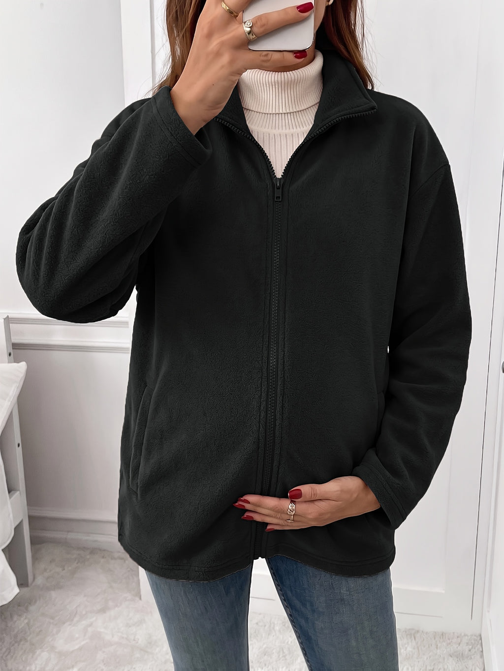 1 veste de maternité d'automne-hiver à manches longues avec fermeture — Monptitlou
