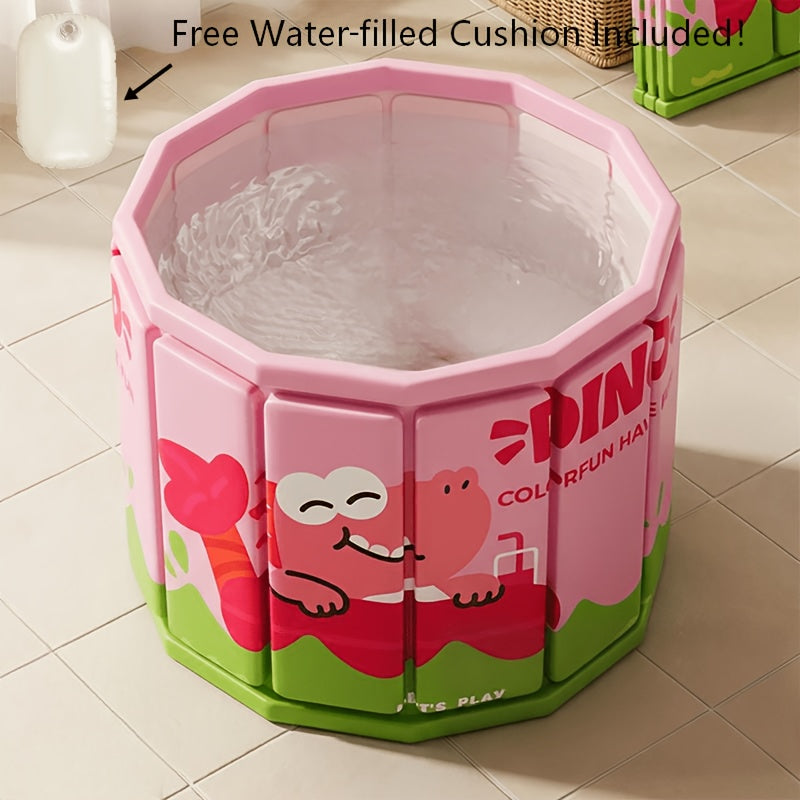 Baignoire Ronde Pliable avec Imprimé Dinosaure Rose Mignon — Monptitlou