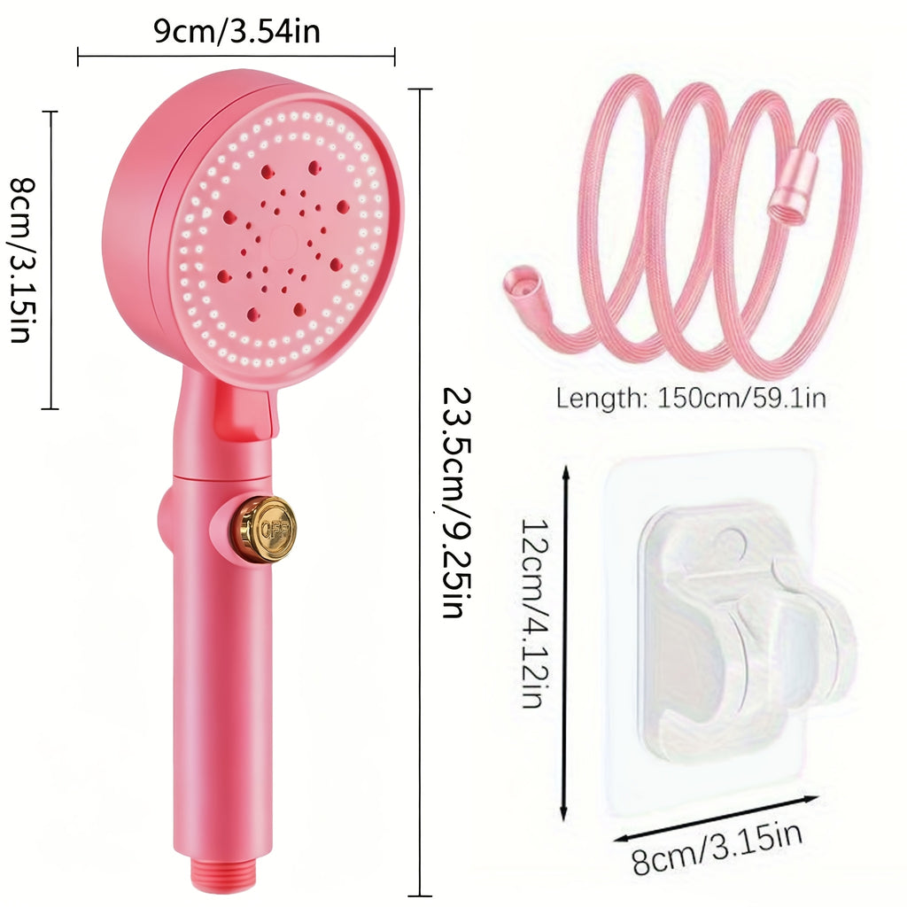 Ensemble de pommeau de douche rose tendance et u tissé de 1,5 m — Monptitlou
