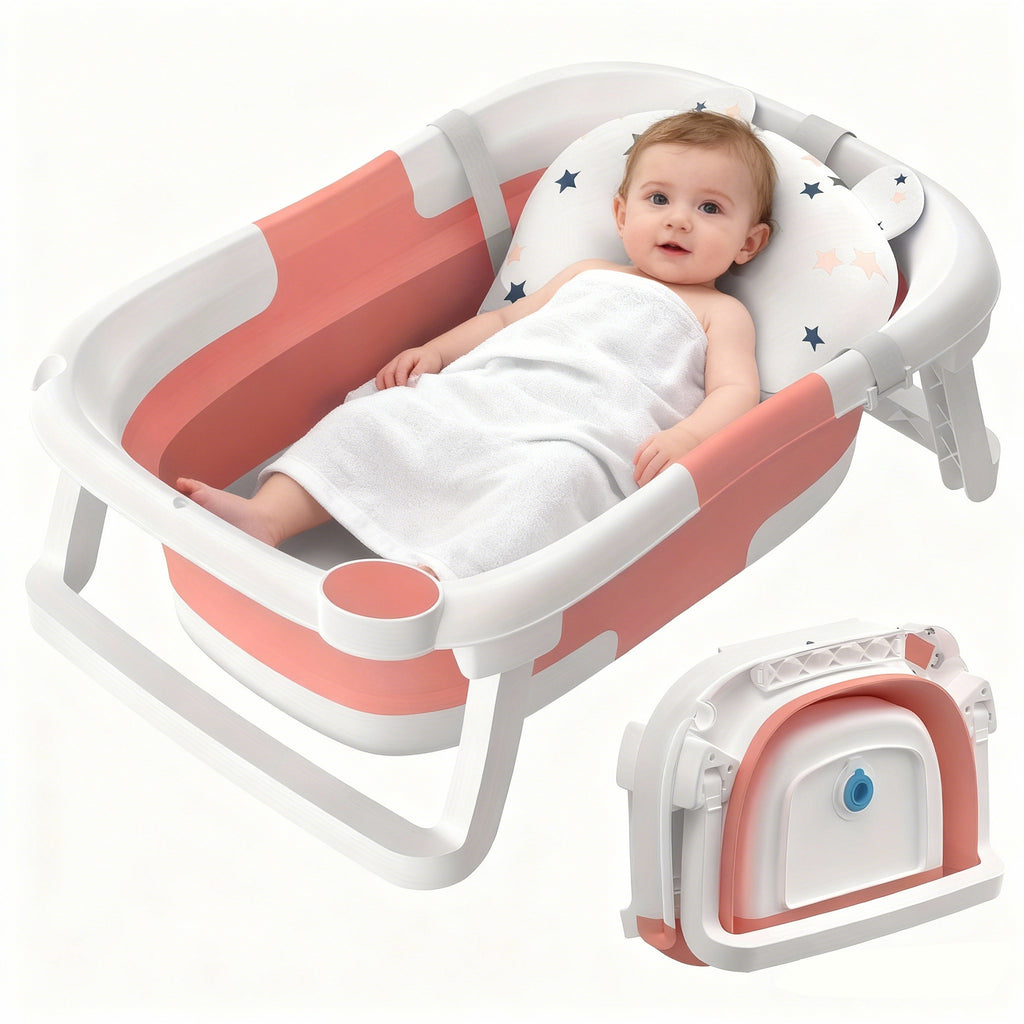 Baignoire pliable pour bébé avec coussin moelleux — Monptitlou